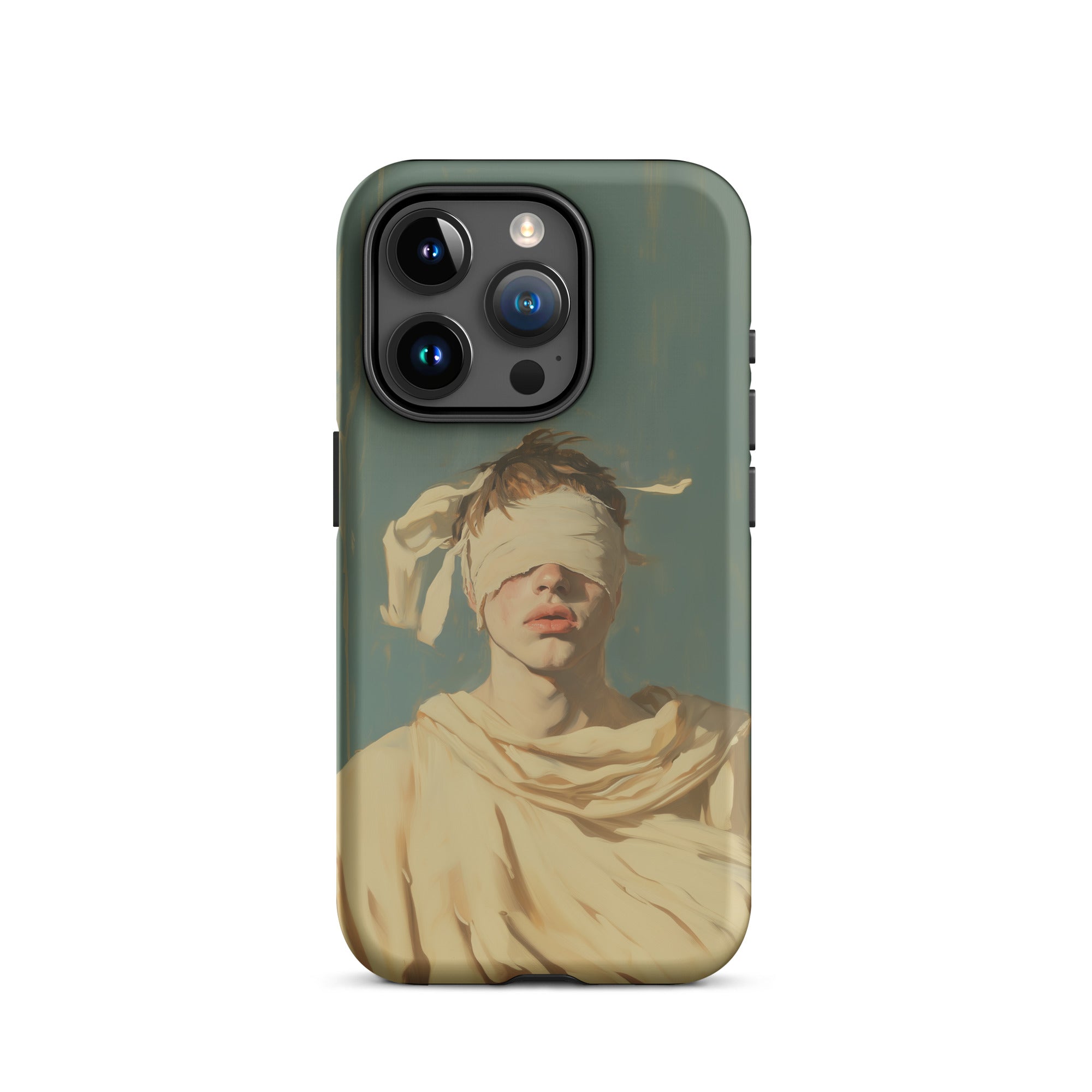 Blind Faith Neoclassical Gay Saint Iphone Case, 15 Pro / Matte, Iphone Case Painting Blindfolded Person