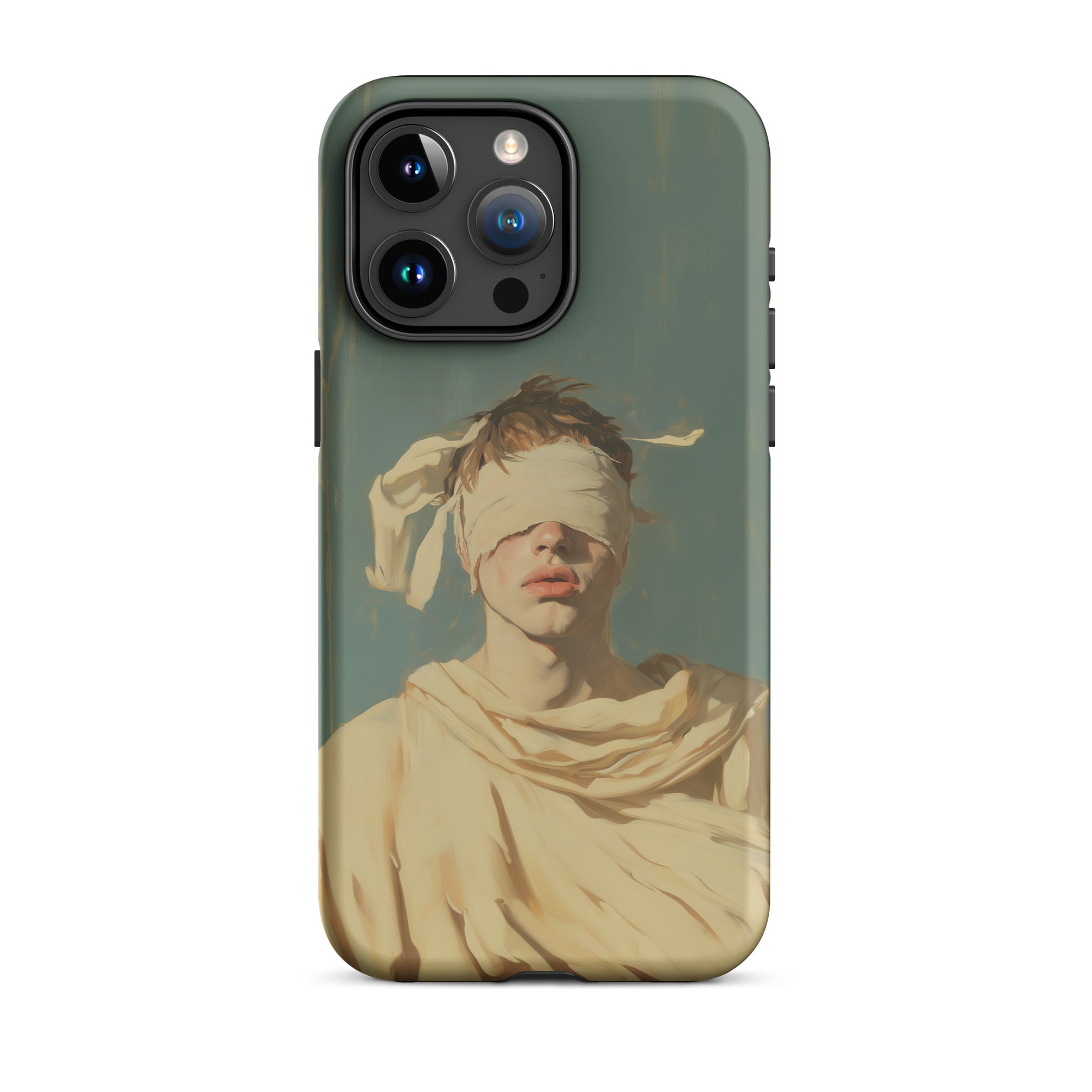 Blind Faith Neoclassical Gay Saint Iphone Case, 15 Pro Max / Matte, Iphone Case Blindfolded Figure