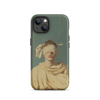 Blind Faith - Neoclassical Gay Saint Phone Case Iphone 13 / Matte Iphone Case Painting Blindfolded Person Neoclassical Gay Saint, Silk