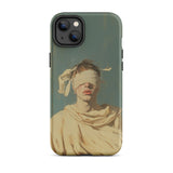 Blind Faith - Neoclassical Gay Saint Phone Case Iphone 14 Plus / Matte Phone Case Blindfolded Figure Neoclassical Gay Saint, Silk Divinity,
