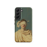 Blind Faith - Neoclassical Gay Saint Phone Case Samsung Galaxy S22 / Matte Sleek Dark Green Phone Case Stylized Illustration Figure