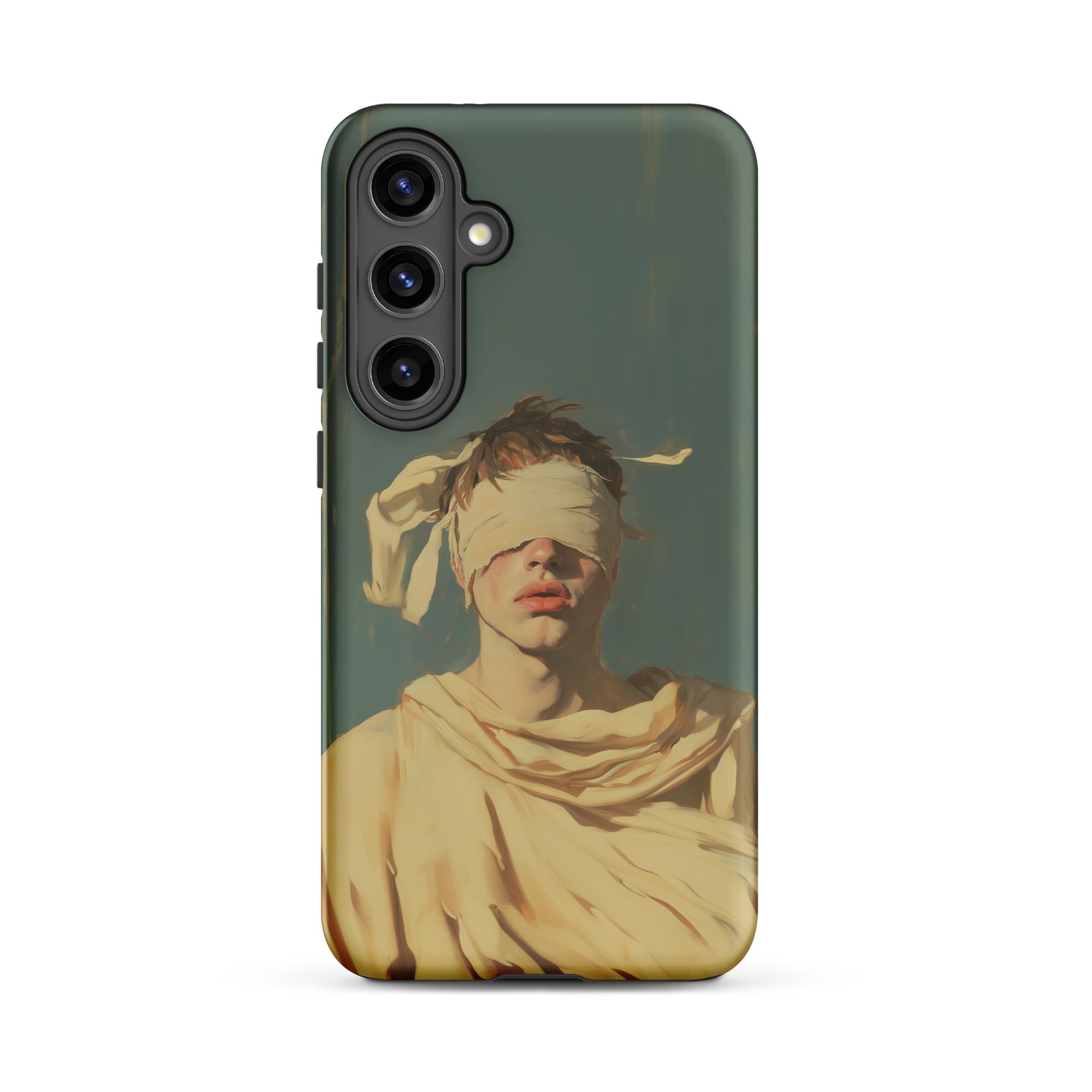 Blind Faith Neoclassical Gay Saint Samsung Case, Galaxy S24 Plus / Matte, Smartphone Case Printed Blindfolded Person