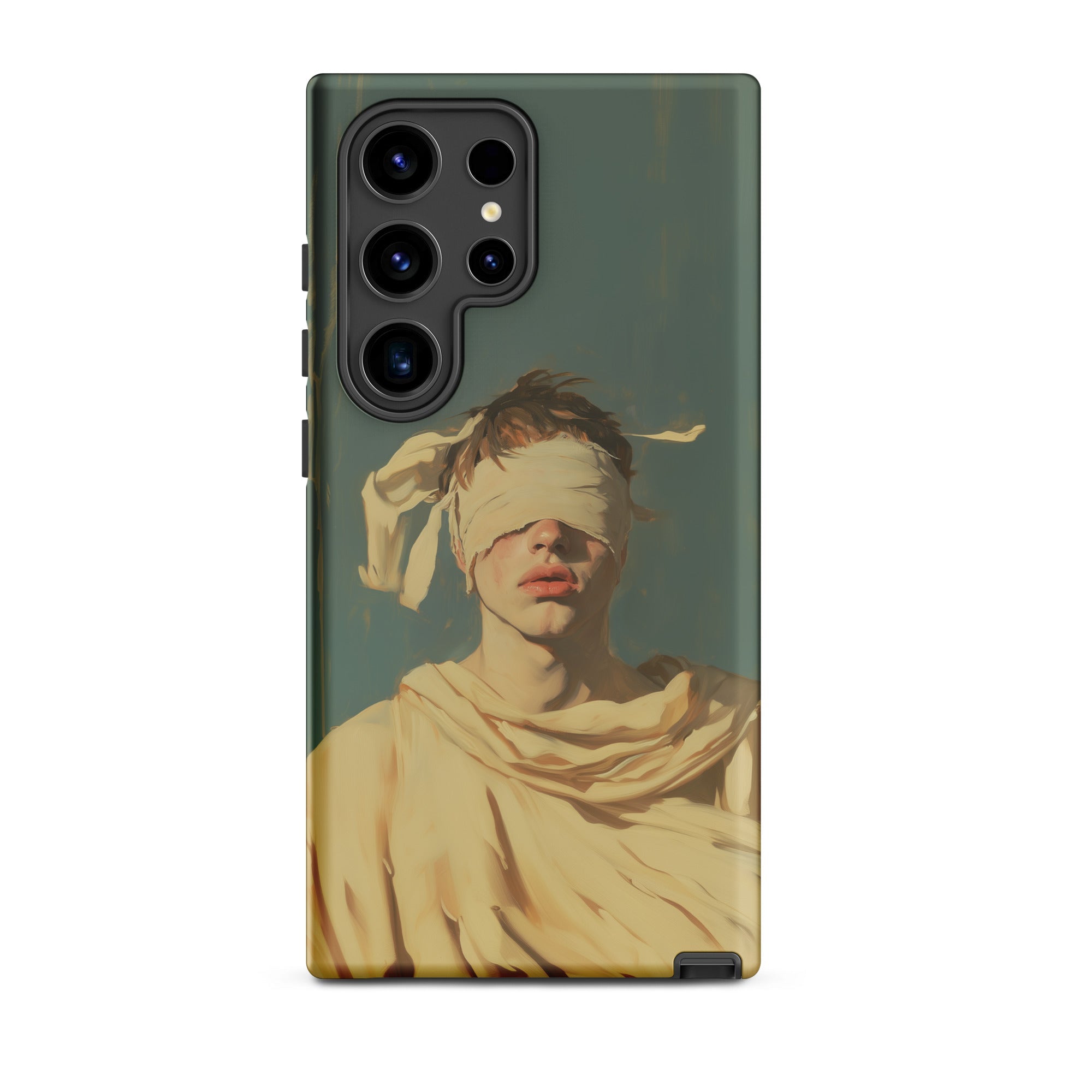 Blind Faith Neoclassical Gay Saint Samsung Case, Galaxy S24 Ultra / Matte, Phone Case Painted Blindfolded Person