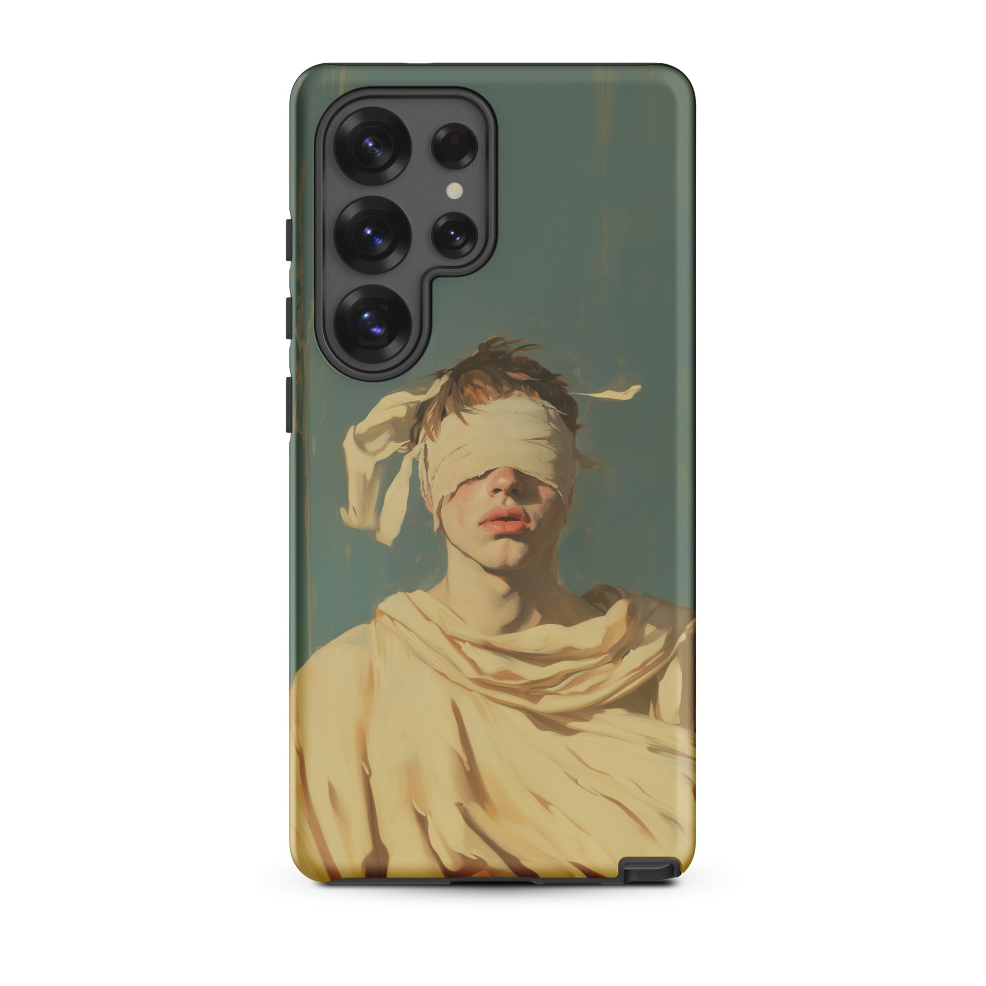 Blind Faith Neoclassical Gay Saint Samsung Case, Galaxy S25 Ultra / Matte, Smartphone Case Blindfolded Figure