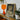 Blind Justice - Queer Neo-baroque Art Print / Canvas Vibrant Orange Glass Table Lamp Fluted Base Red