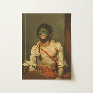 Blind Luck - Neo-romantic Gay Bondage Art Print / Canvas Rectangular Classical Painting Man Dark Curly