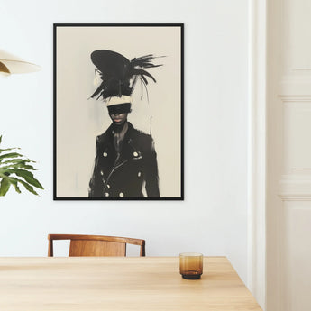 Blindside - Black Trans Biker Framed Canvas, Framed Portrait Person Hat