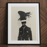 Blindside - Black Trans Fashion Surrealism Art Print, 12x16’’ / 31x41cm / Frame / 2’’ Matboard, Framed Fashion Illustration