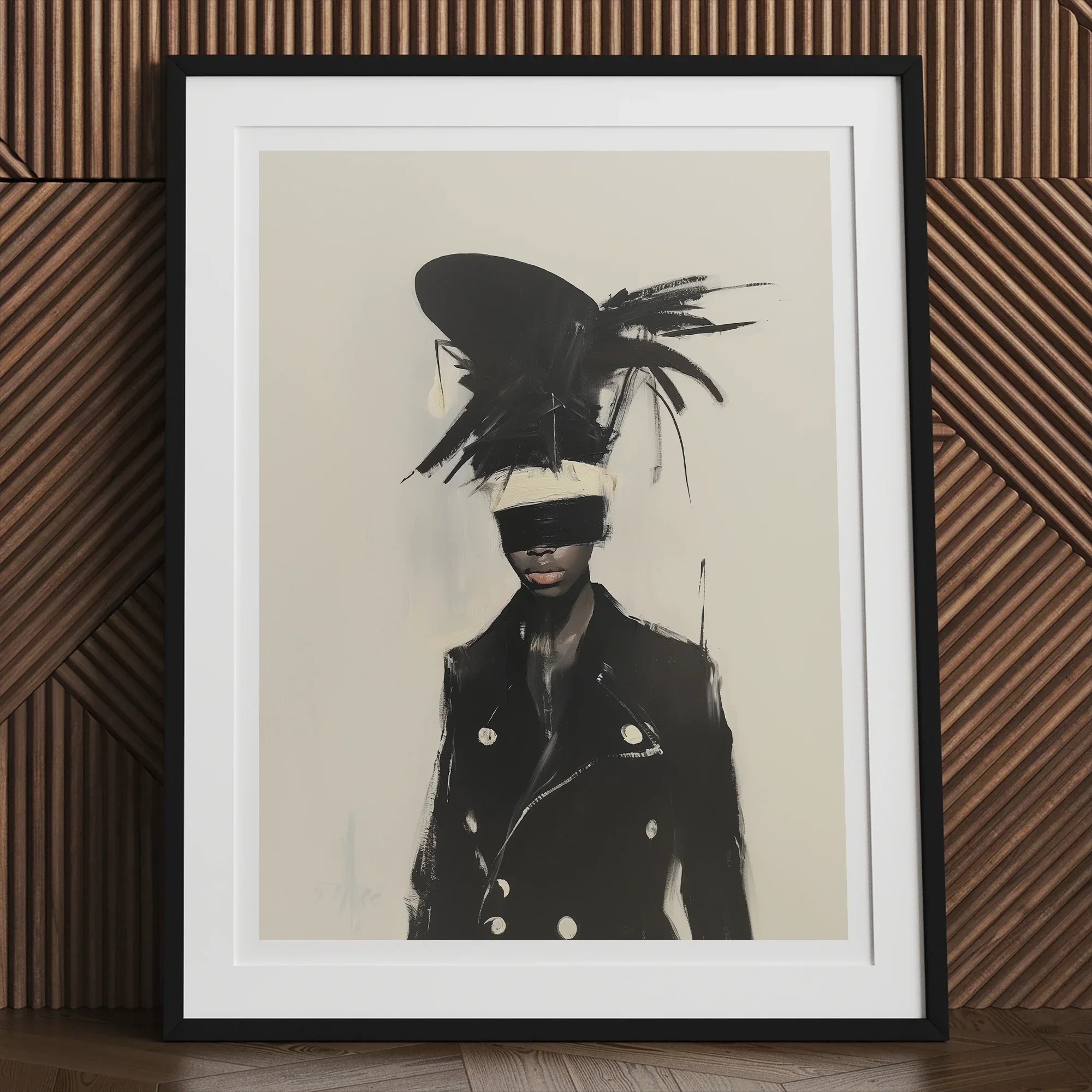 Blindside - Black Trans Fashion Surrealism Art Print, 12x16’’ / 31x41cm / Frame, Framed Fashion Illustration