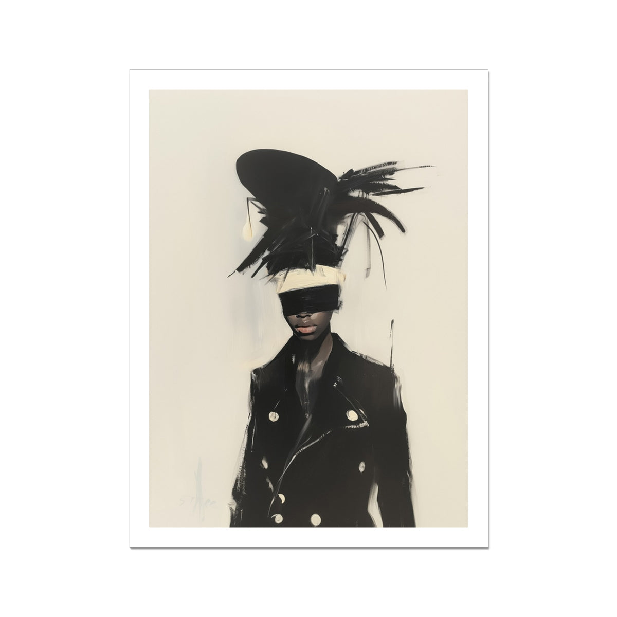 Blindside - Black Trans Fashion Surrealism Art Print, 18’’x24’’ / Unframed, Fashionable Portrait Art Print