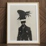 Blindside black trans fashion surreal art print in natural frame