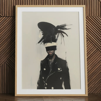 Blindside black trans fashion surreal art print in natural frame