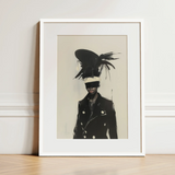 Blindside - Black Trans Fashion Surrealism Art Print / Canvas, 12x16’’ / 31x41cm / White Frame / Matboard, Posters Prints & Visual Artwork,