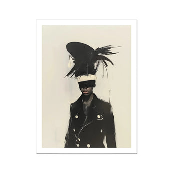 Blindside - Black Trans Fashion Surrealism Art Print, Fashionable Portrait Art Print