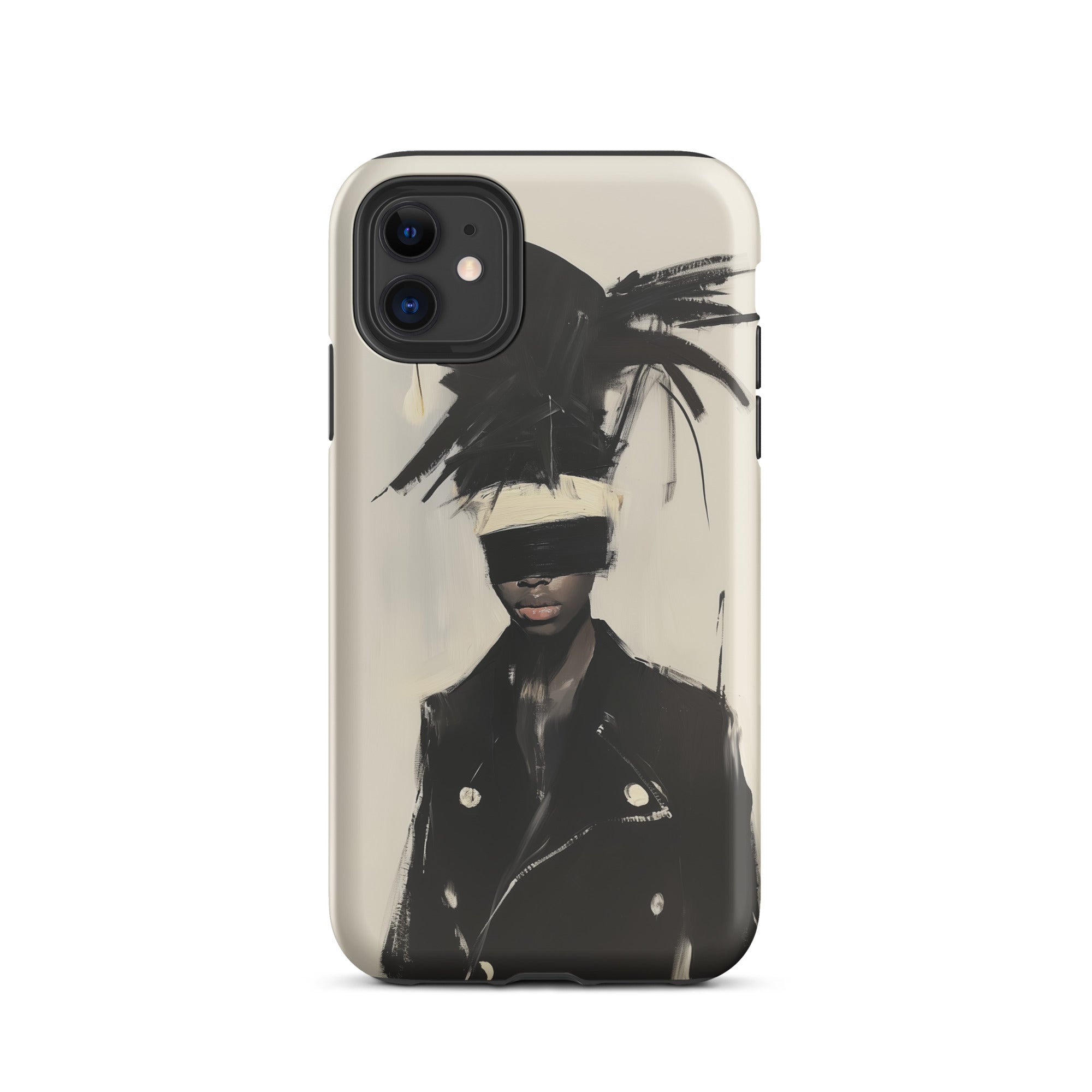 Blindside Black Trans Leather Fashion Iphone Case, 11 / Matte, Phone Case Fashion Illustration