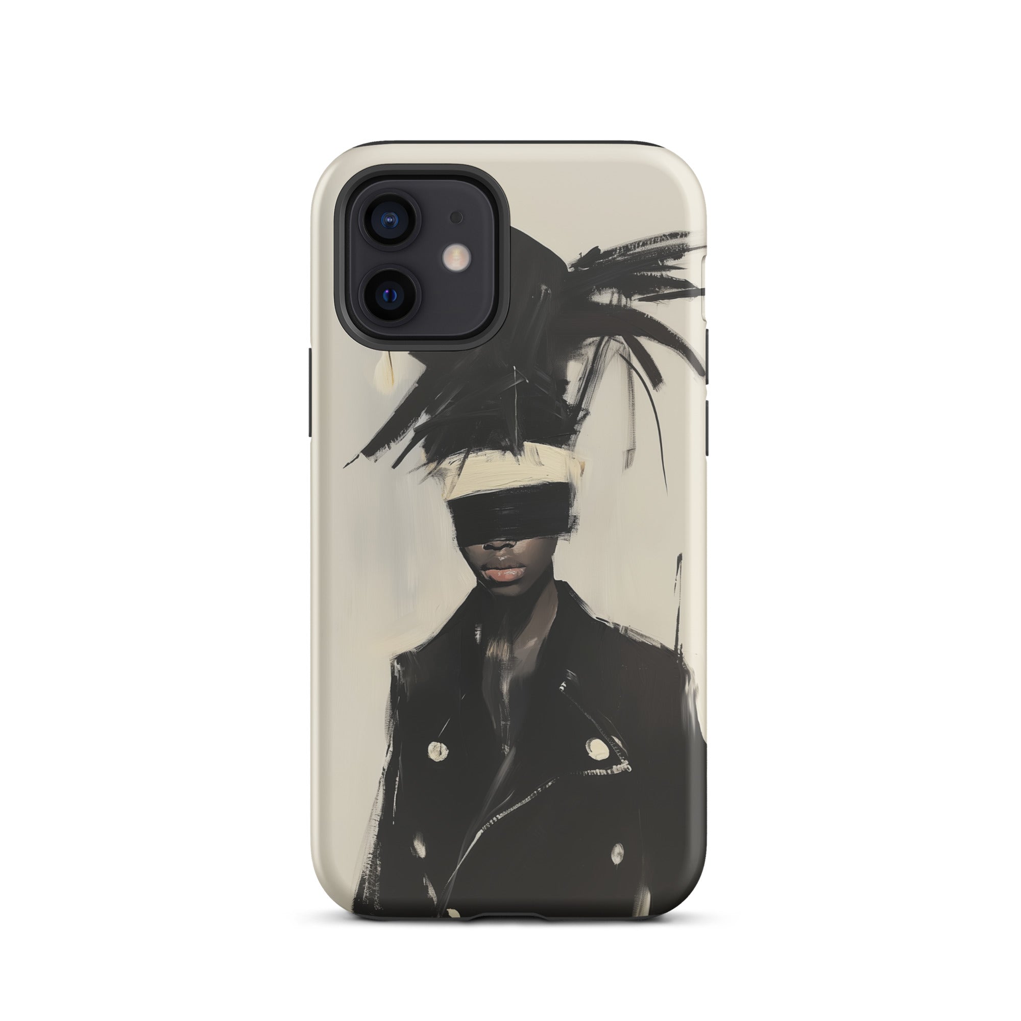 Blindside Black Trans Leather Fashion Iphone Case, 12 / Matte, Phone Case Blindfolded Figure