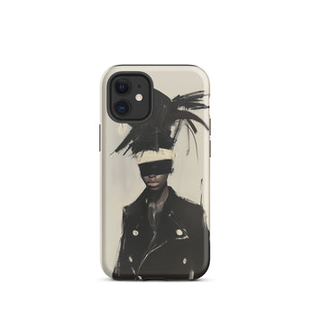 Blindside - Black Trans Leather Fashion Iphone Case, 12 Mini / Matte, Phone Case Artistic Portrait