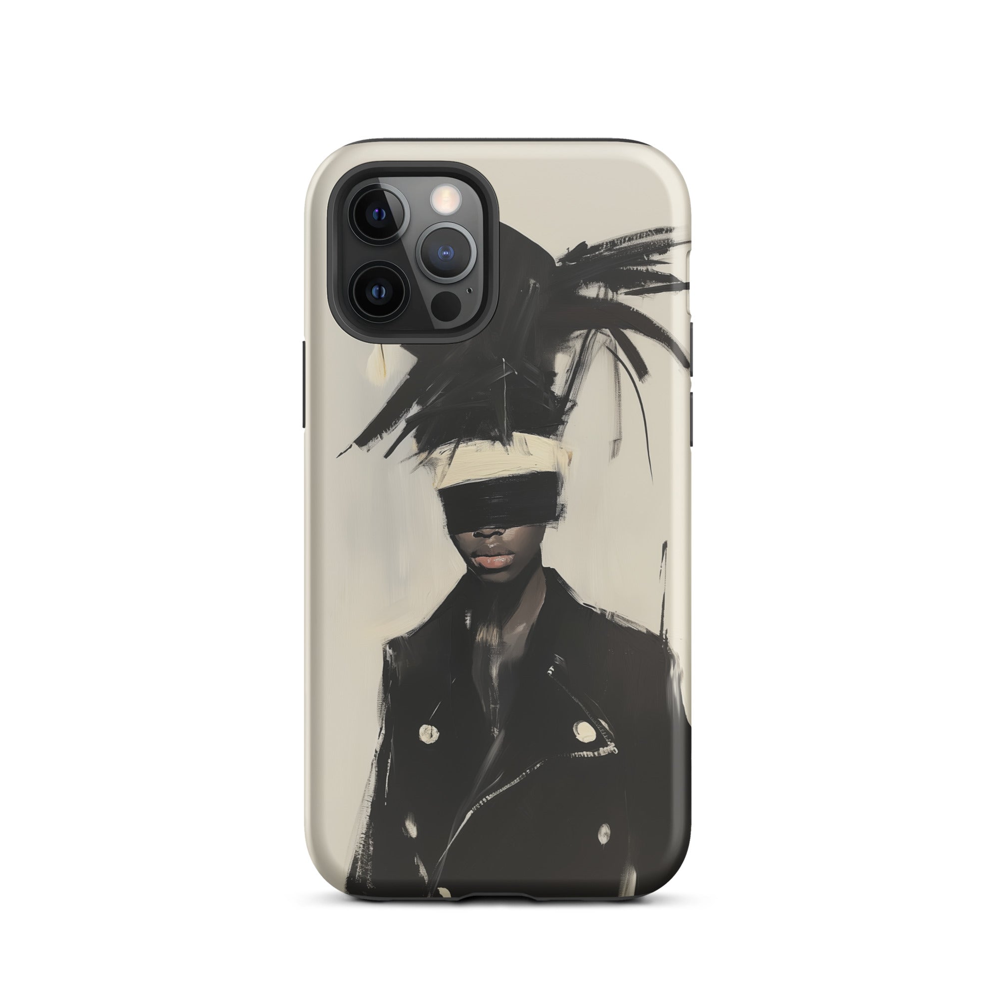 Blindside Black Trans Leather Fashion Iphone Case, 12 Pro / Matte, Phone Case Artistic Design