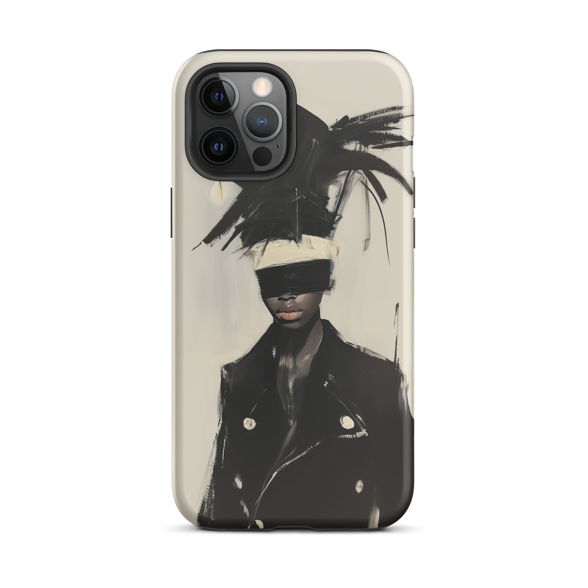 Blindside Black Trans Leather Fashion Iphone Case, 12 Pro Max / Matte, Phone Case Artistic Figure