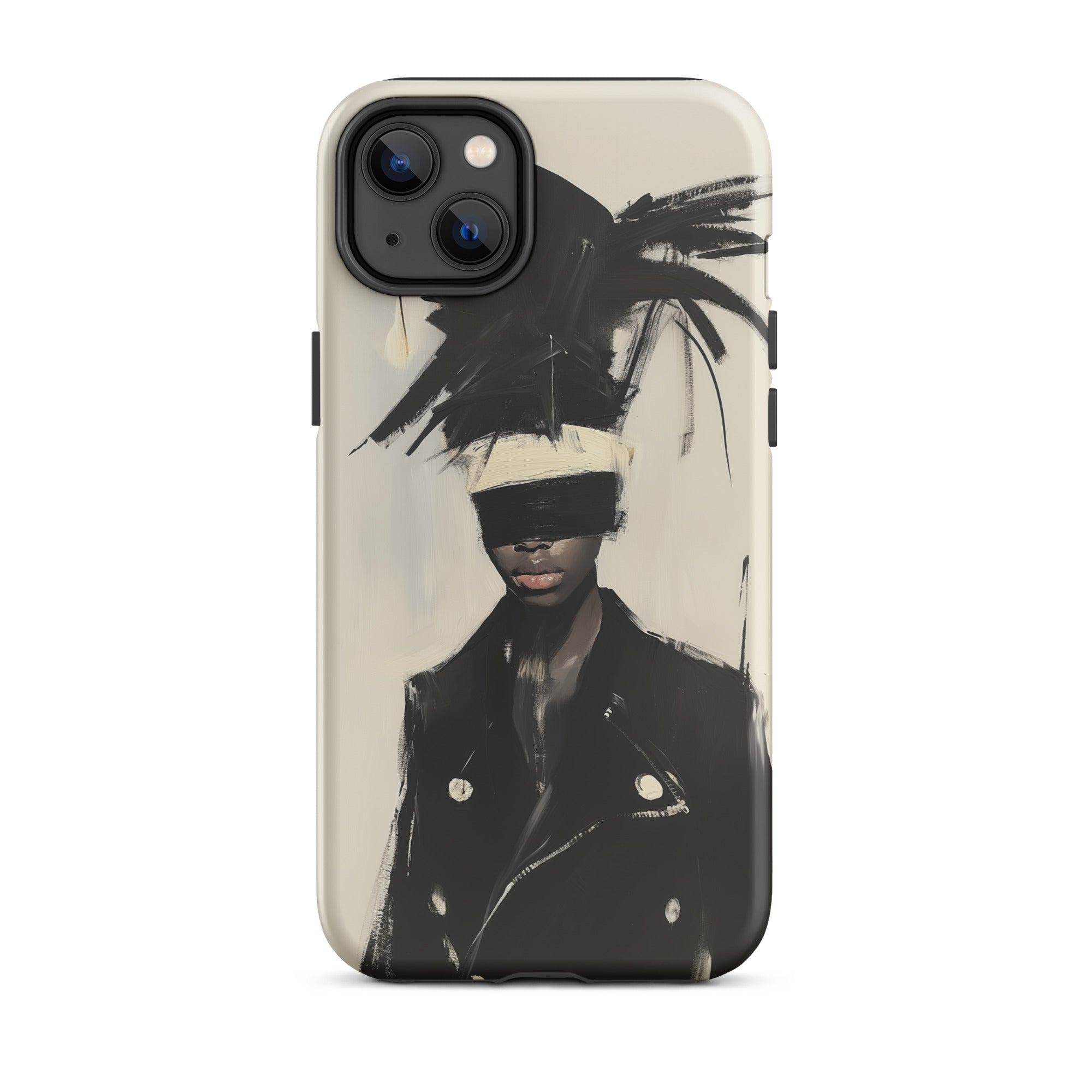 Blindside Black Trans Leather Fashion Iphone Case, 14 Plus / Matte, Phone Case Artistic Figure