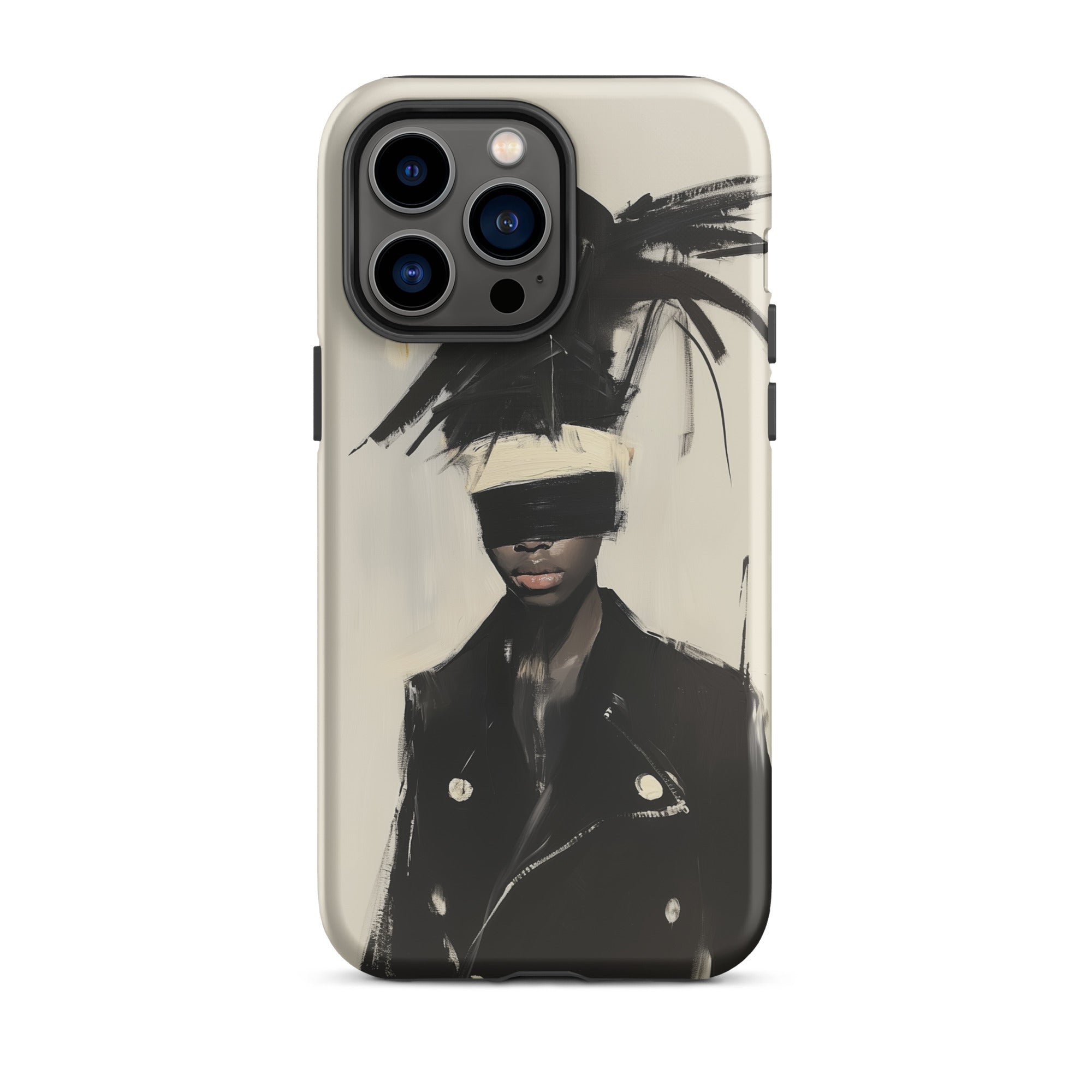 Blindside Black Trans Leather Fashion Iphone Case, 14 Pro Max / Matte, Phone Case Artistic Portrait