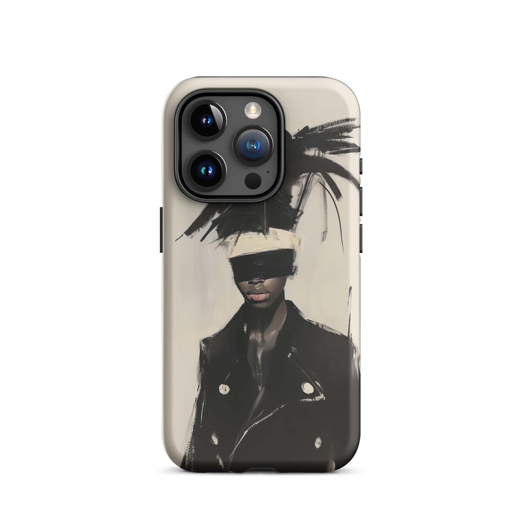 Blindside Black Trans Leather Fashion Iphone Case, 15 Pro / Matte, Phone Case Artistic Design