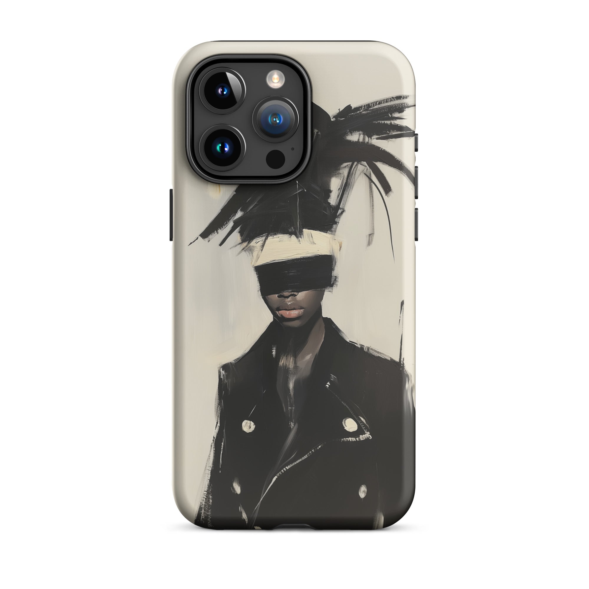 Blindside Black Trans Leather Fashion Iphone Case, 15 Pro Max / Matte, Phone Case Fashion Illustration