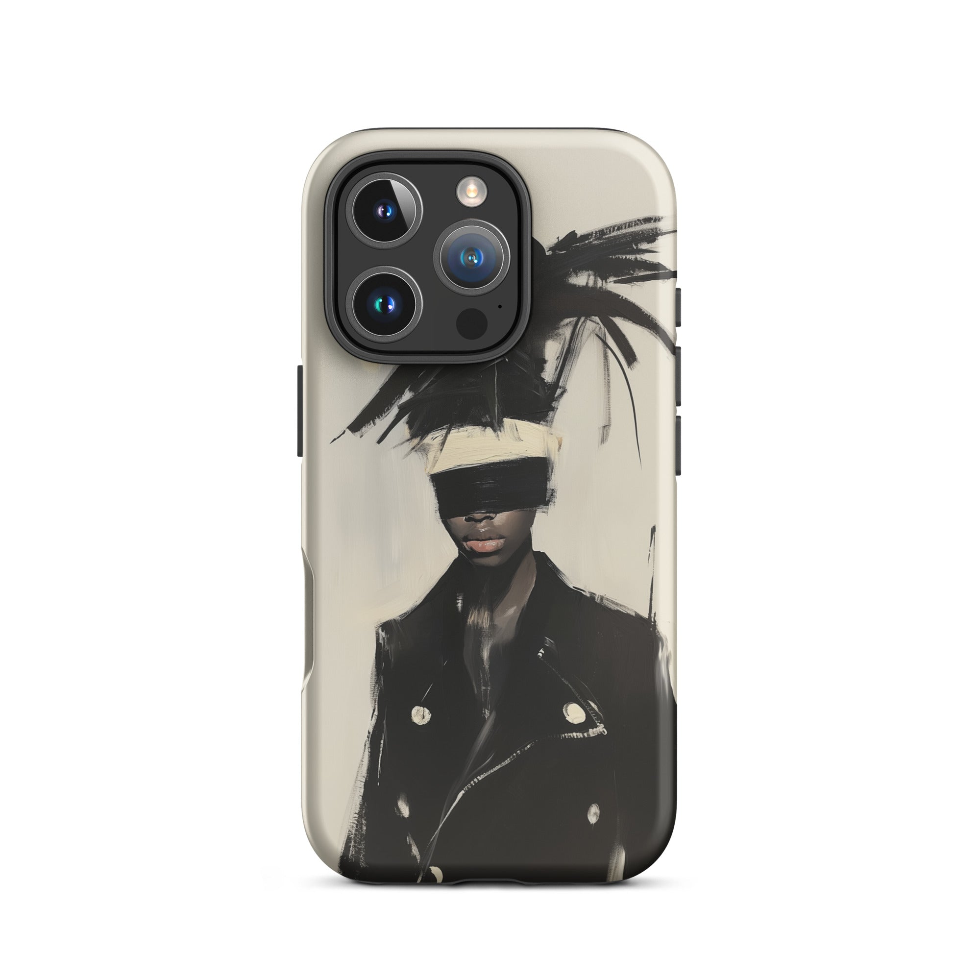 Blindside Black Trans Leather Fashion Iphone Case, 16 Pro / Matte, Phone Case Fashion Illustration