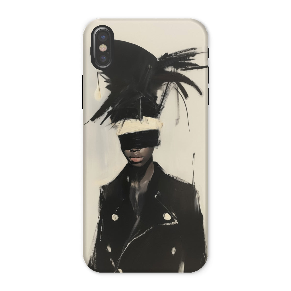 Blindside Black Trans Leather Fashion Iphone Case, x / Matte, Phone Case Abstract Fashion Illustration
