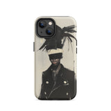 Blindside - Black Trans Leather Fashion Phone Case Iphone 14 / Matte Iphone Case Artistic Blindfolded Figure Black Trans Icon, Leather
