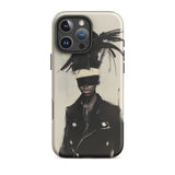 Blindside - Black Trans Leather Fashion Phone Case Iphone 16 Pro Max / Matte Phone Case Fashion Illustration Black Trans Icon, Leather