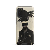 Blindside - Black Trans Leather Fashion Samsung Case, Galaxy S20 / Matte, Smartphone Case Black White Abstract Art Design Person