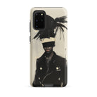 Blindside Black Trans Leather Fashion Samsung Case, Galaxy S20 Plus / Matte, Phone Case Abstract Portrait Person Blindfold Feathery