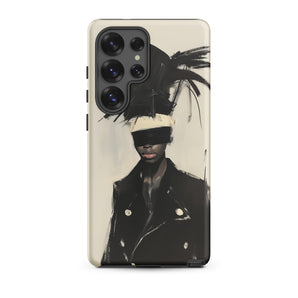 Blindside - Black Trans Leather Fashion Samsung Case, Galaxy S25 Ultra / Matte, Samsung Galaxy S23 Ultra Phone Case Abstract Art