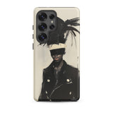 Blindside - Black Trans Leather Fashion Samsung Case, Galaxy S25 Ultra / Matte, Samsung Galaxy S23 Ultra Phone Case Abstract Art