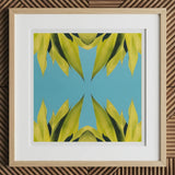 In Bloom - Modern Succulent Photography Art Print, 12x12’’ / 31x31cm / Natural Frame / 2’’ Matboard, Framed Piece Art Symmetrical Pattern