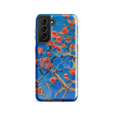 Blooming Coral Tree - Akseli Gallen-kallela Phone Case Samsung Galaxy S21 / Matte Vibrant Blue Phone Case Stylized Painting Red Blossoms