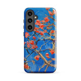 Blooming Coral Tree - Akseli Gallen-kallela Phone Case Samsung Galaxy S24 Plus / Matte Vibrant Blue Stylized Painting Red Blossoms, Ivory