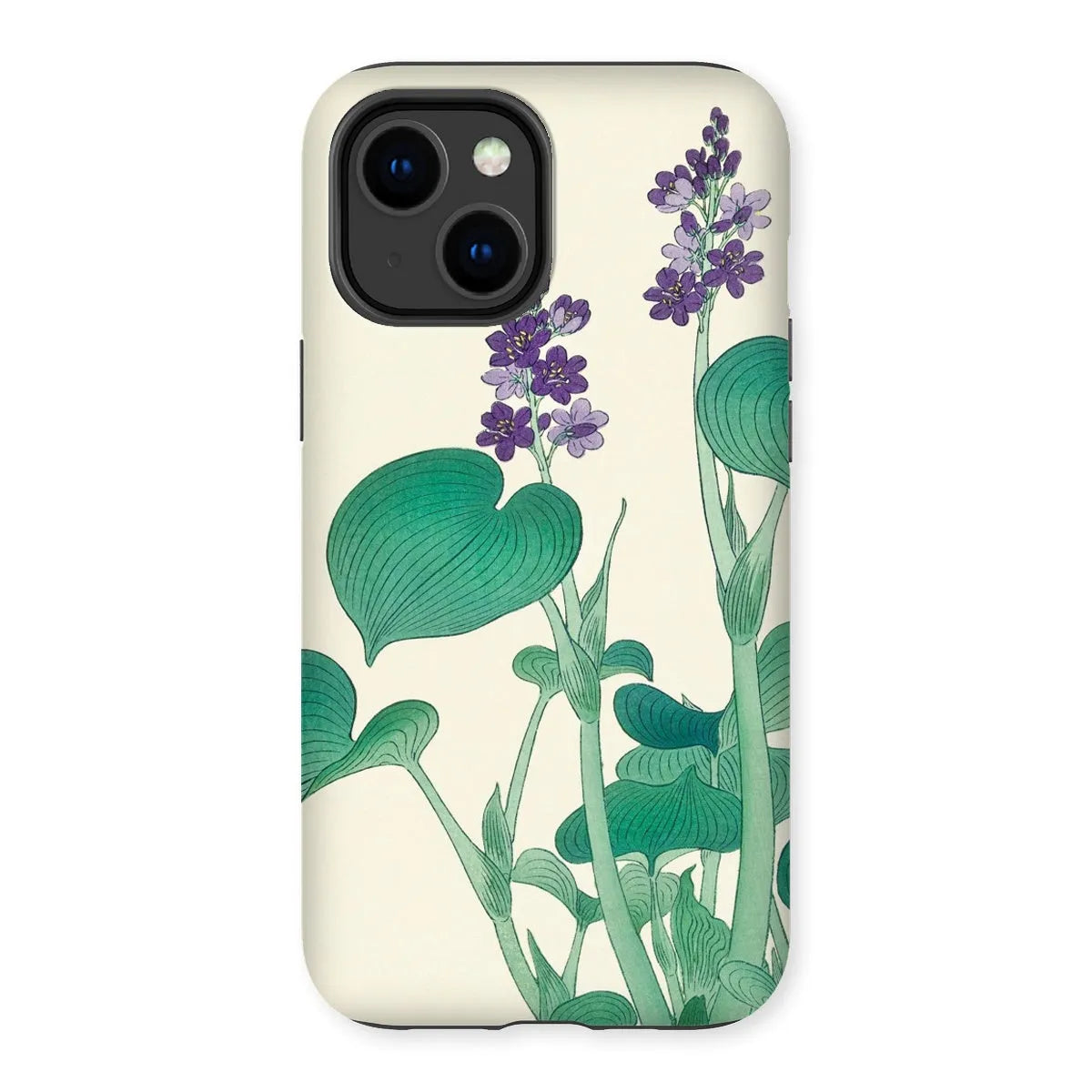 Blooming Hosta - Floral Aesthetic Art Phone Case - Ohara Koson - Iphone 14 Plus / Matte - Mobile Phone Cases