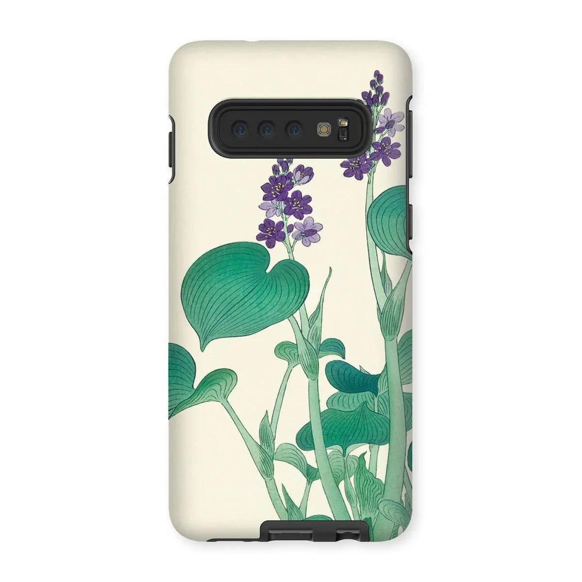 Blooming Hosta - Floral Aesthetic Art Phone Case - Ohara Koson - Samsung Galaxy S10 / Matte - Mobile Phone Cases