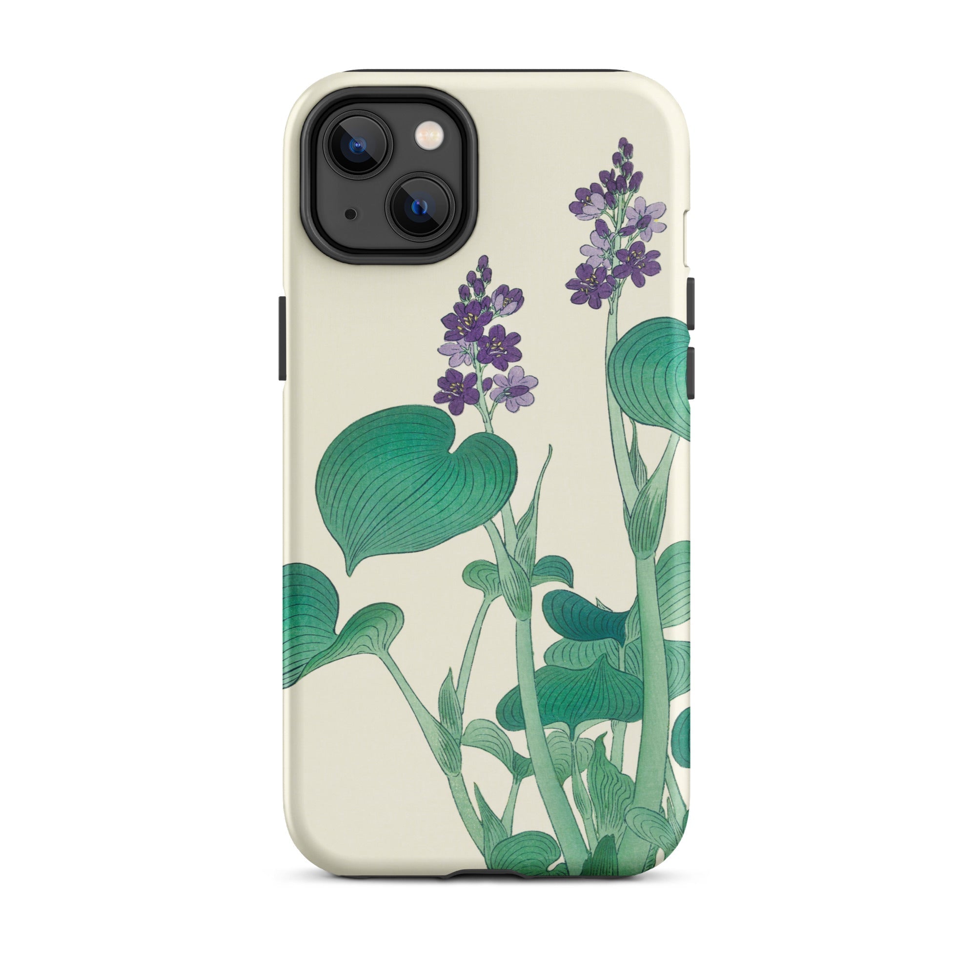 Blooming Hosta - Ohara Koson Floral Art Iphone Case, 14 Plus / Matte, Floral-patterned Phone Case