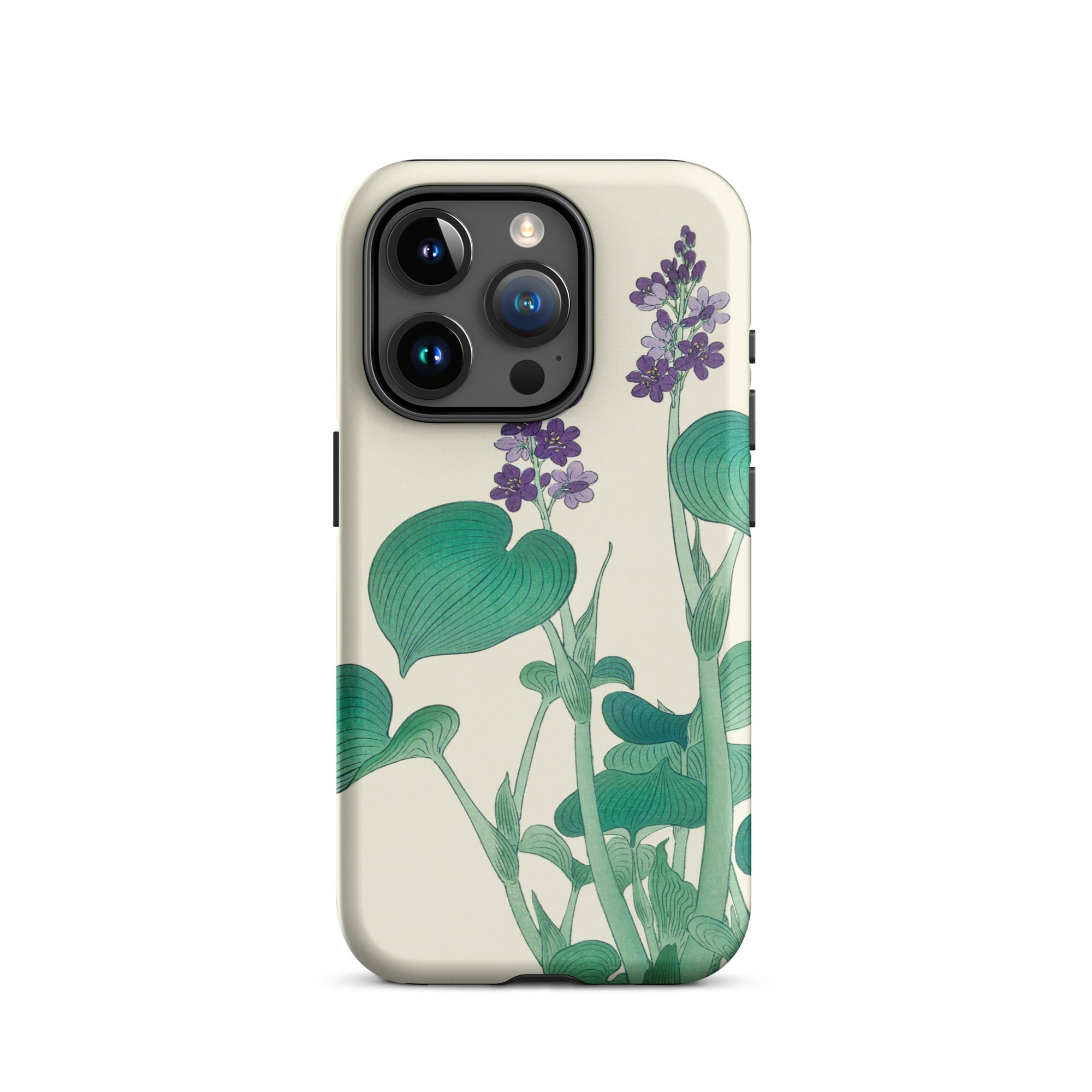 Blooming Hosta Ohara Koson Floral Art Iphone Case, 15 Pro / Matte, Floral Patterned Phone Case