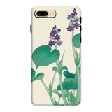 Blooming Hosta - Ohara Koson Floral Art Iphone Case, 8 Plus / Matte, Floral-patterned Smartphone Case Green Leaves Purple Flowers