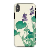 Blooming Hosta - Ohara Koson Floral Art Iphone Case, Xs / Matte, Phone Case Botanical Illustration Purple Flowers Green Leaves