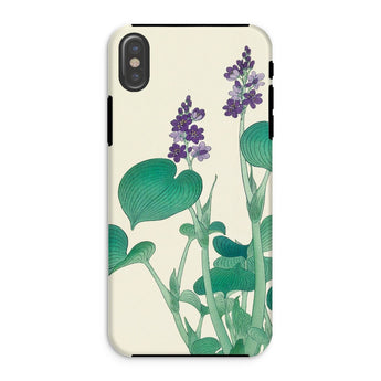 Blooming Hosta - Ohara Koson Floral Art Iphone Case, Xs / Matte, Phone Case Botanical Illustration Purple Flowers Green Leaves