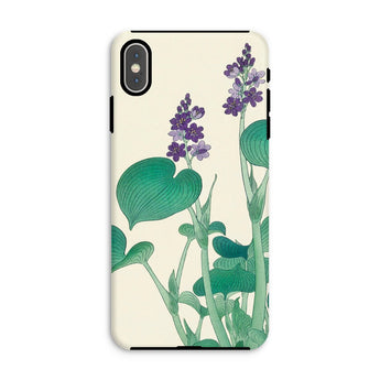 Blooming Hosta - Ohara Koson Floral Art Iphone Case, Xs Max / Matte, Phone Case Botanical Illustration Purple Flowers Green Leaves
