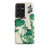 Blooming Hosta - Ohara Koson Floral Art Phone Case Samsung Galaxy S21 Ultra / Matte Phone Case Botanical Illustration Green Leaves Purple