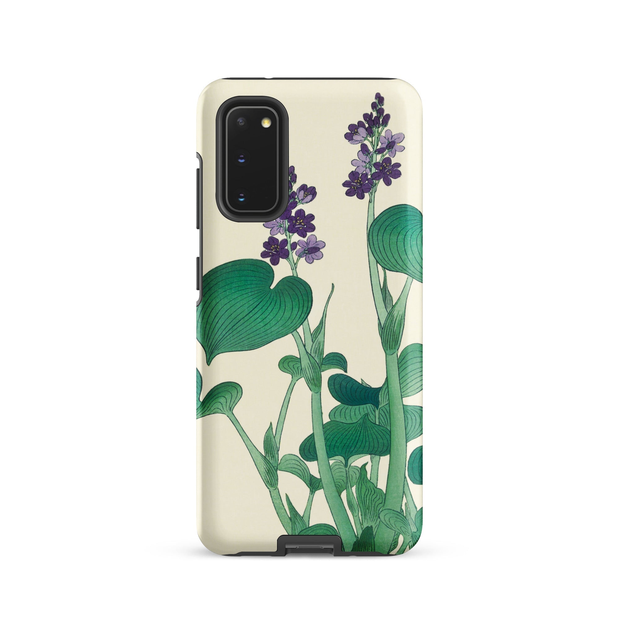 Blooming Hosta Ohara Koson Floral Art Samsung Case, Galaxy S20 / Matte, Phone Case Botanical Illustration Purple Flowers Green Leaves