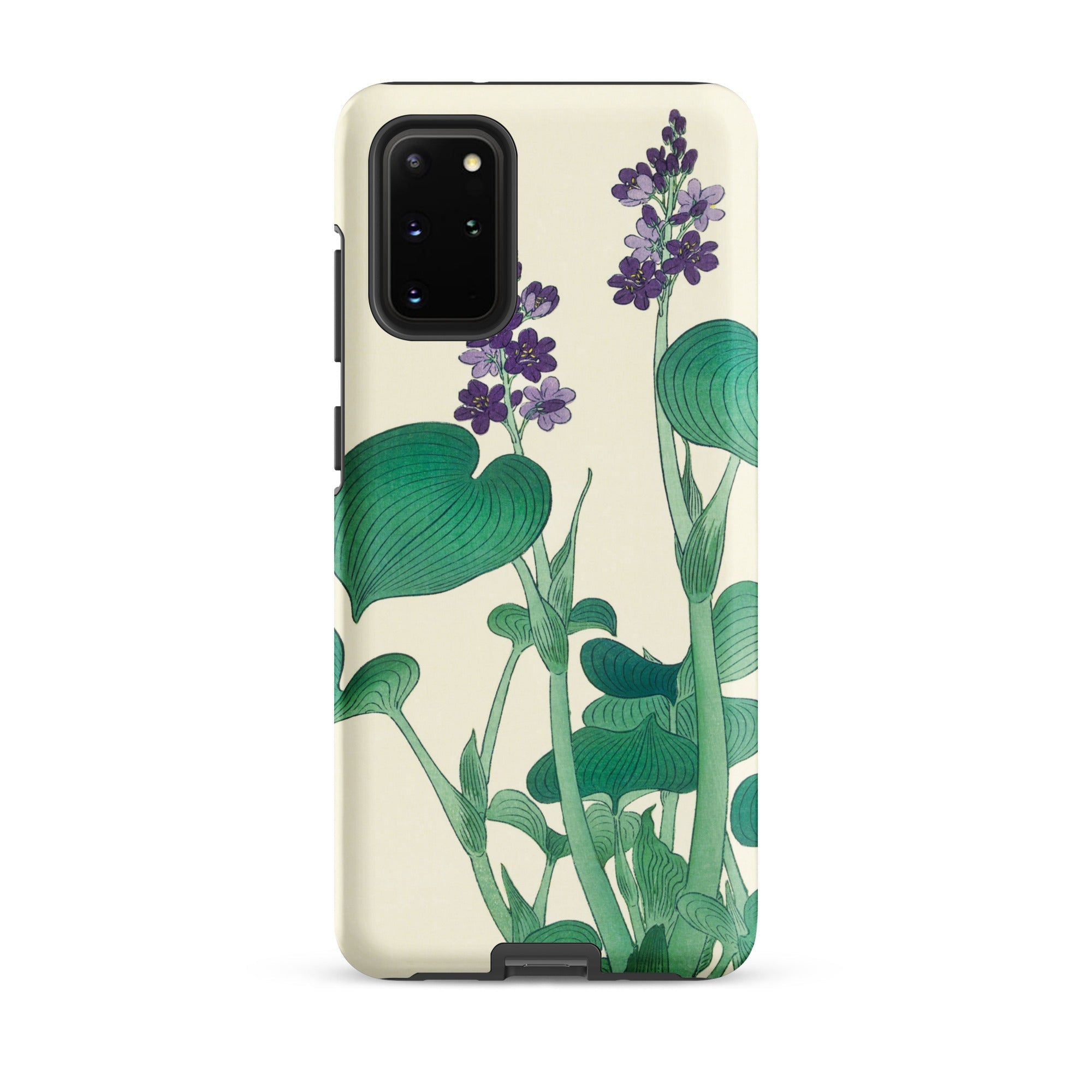 Blooming Hosta Ohara Koson Floral Art Samsung Case, Galaxy S20 Plus / Matte, Phone Case Botanical Illustration Purple Flowers Green Leaves