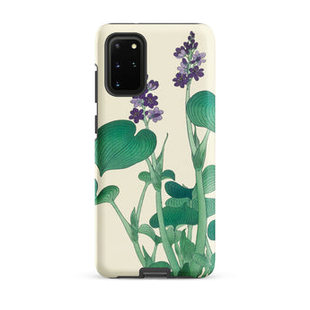 Blooming Hosta - Ohara Koson Floral Art Samsung Case, Galaxy S20 Plus / Matte, Phone Case Botanical Illustration Purple Flowers Green Leaves